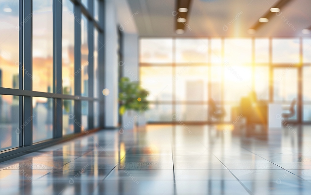 Belo fundo desfocado de um escritório moderno e leve