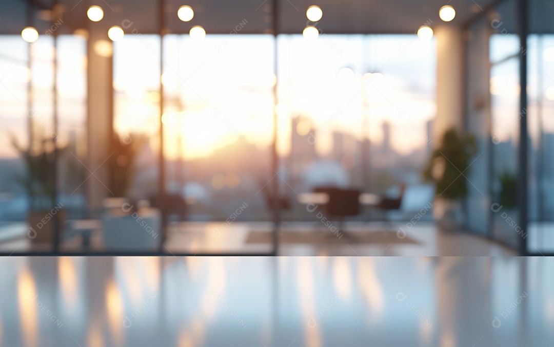 Belo fundo desfocado de um escritório moderno e leve