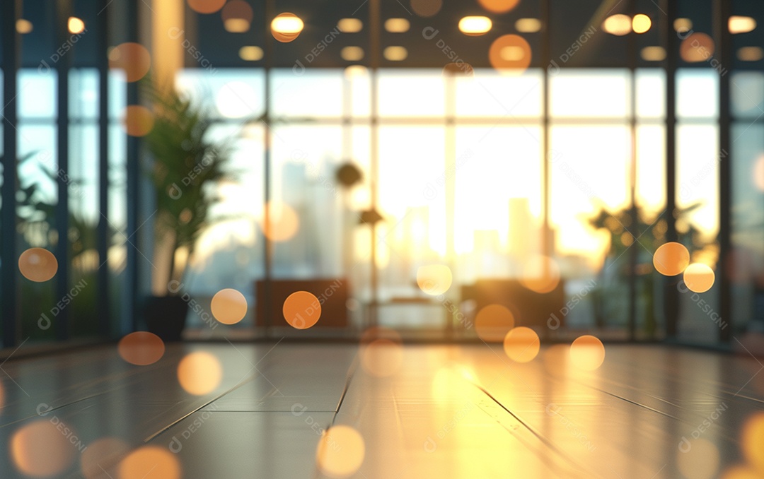 Belo fundo desfocado de um escritório moderno e leve