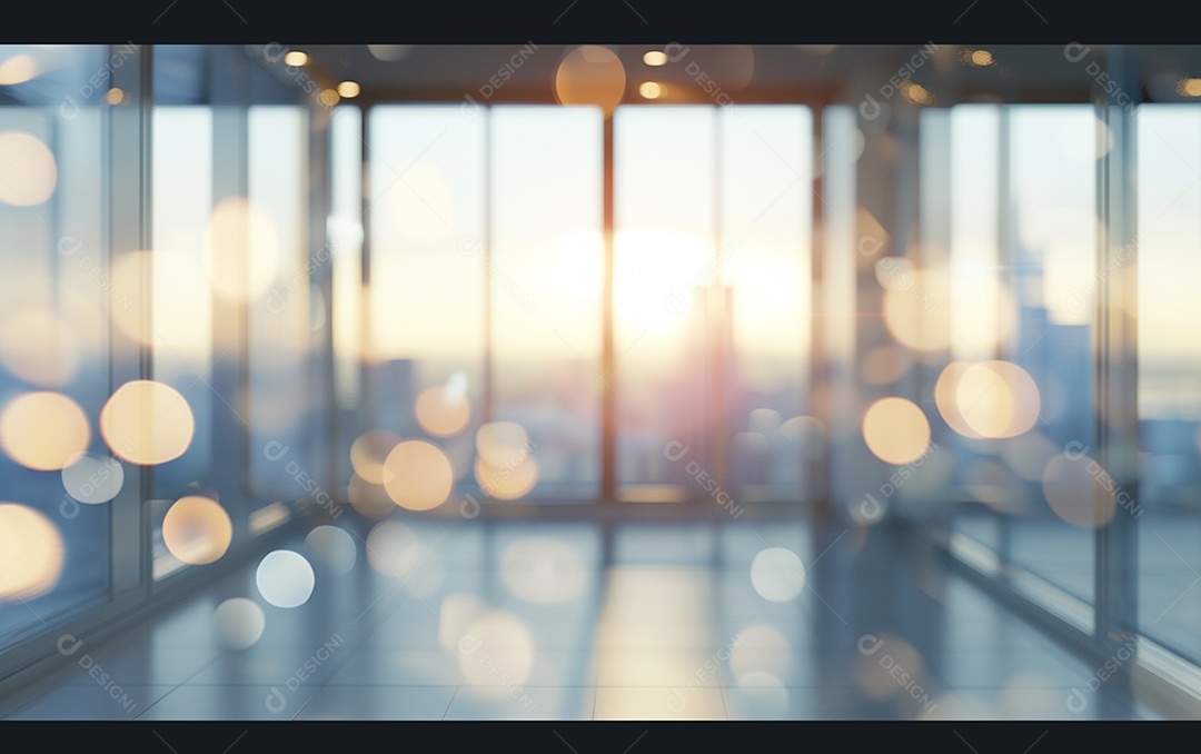 Belo fundo desfocado de um escritório moderno e leve