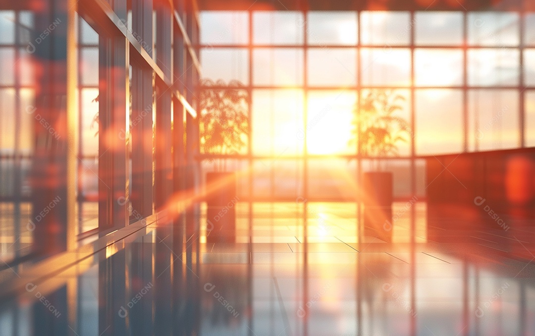 Belo fundo desfocado de um escritório moderno e leve