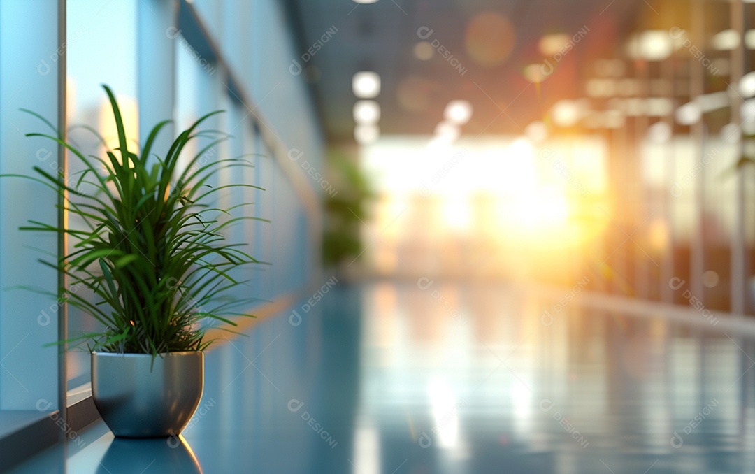 Belo fundo desfocado de um escritório moderno e leve