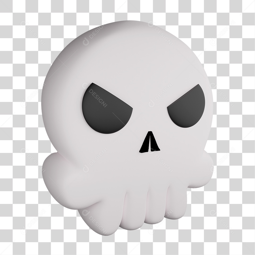 Elemento 3D Fantasma de Halloween PNG Transparente