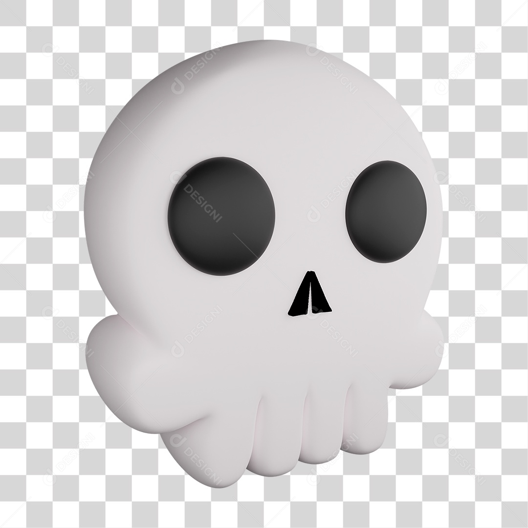 Elemento 3D Fantasma de Halloween PNG Transparente