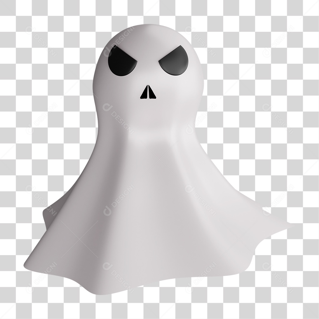 Elemento 3D Fantasma de Halloween PNG Transparente