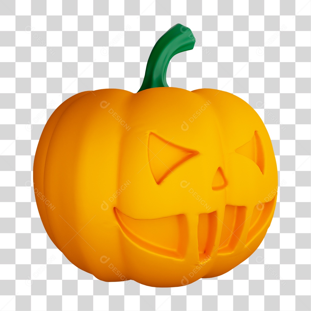 Elemento 3D Aboboras de Halloween PNG Transparente