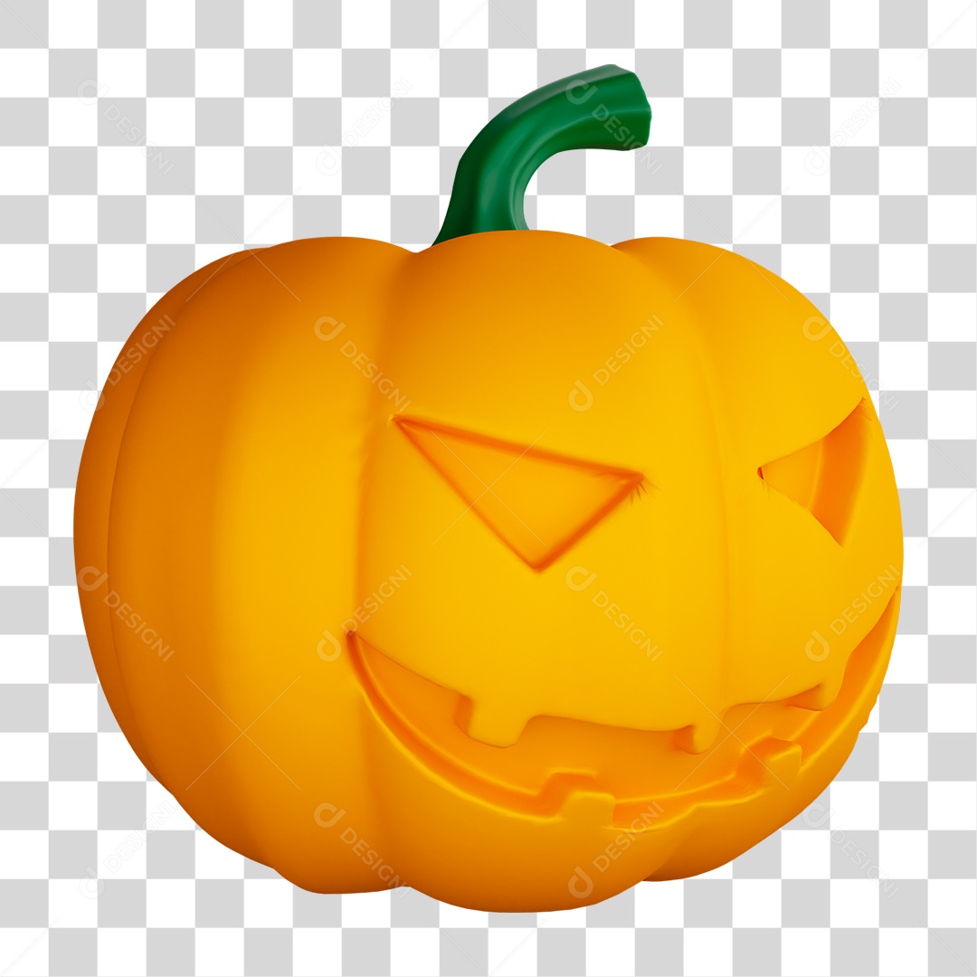 Elemento 3D Aboboras de Halloween PNG Transparente