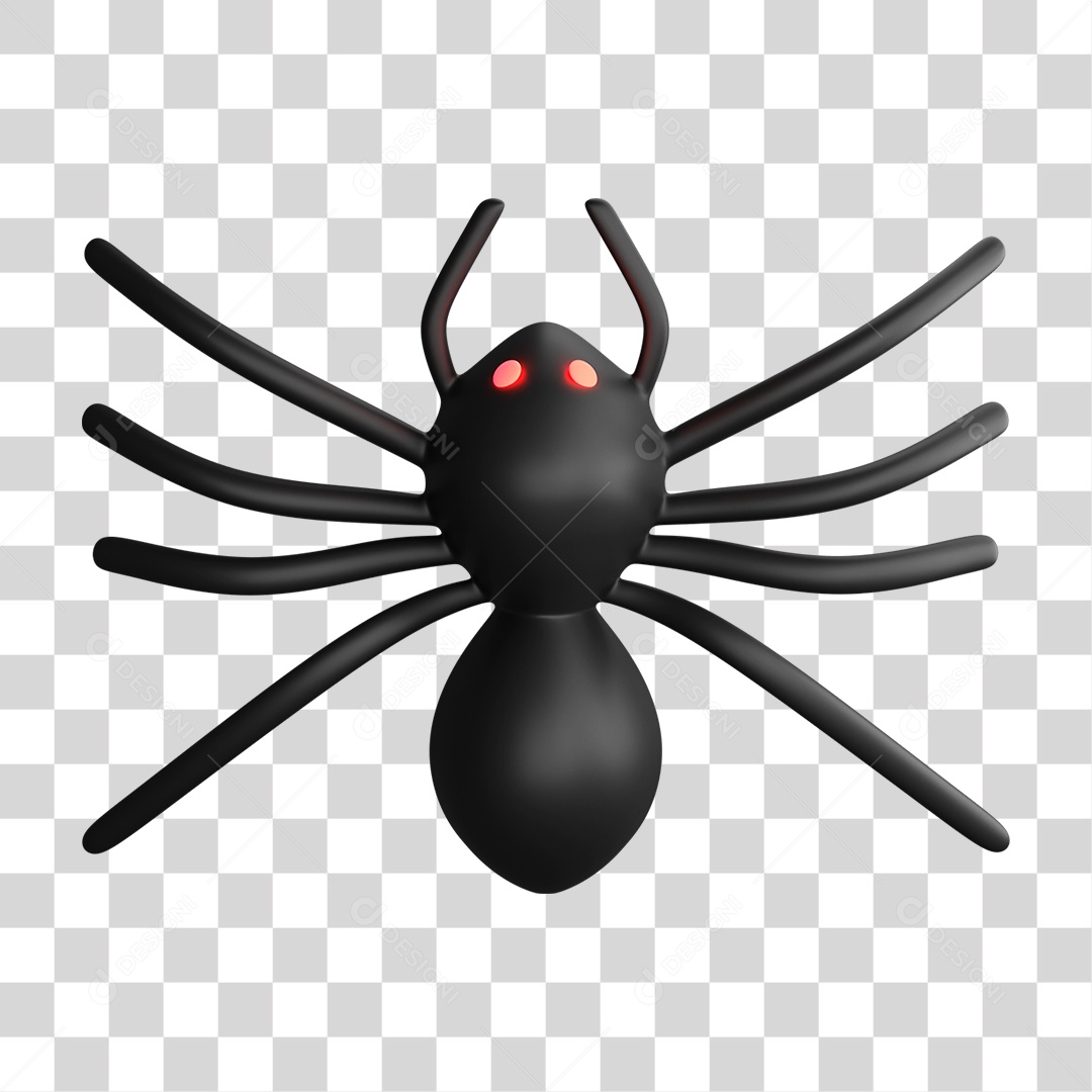 Elemento 3D Aranha de Halloween PNG Transparente