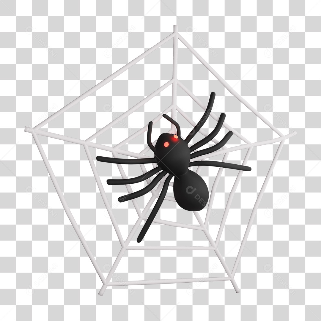 Elemento 3D Aranha de Halloween PNG Transparente