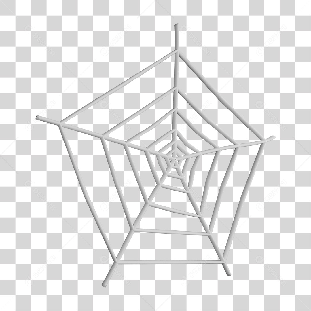 Elemento 3D Teia de Aranha de Halloween PNG Transparente