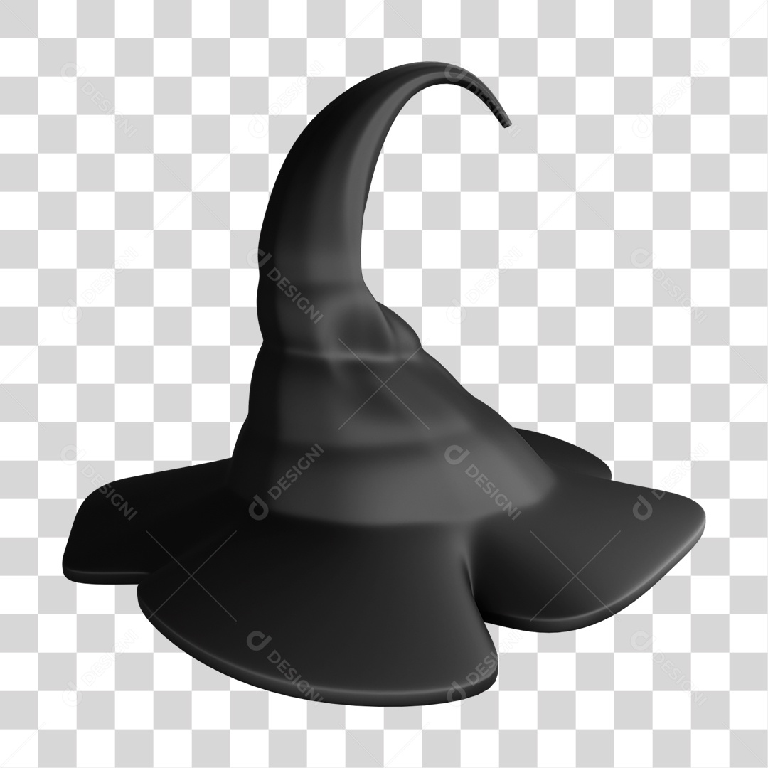 Elemento 3D Chapéu de Bruxa Halloween PNG Transparente