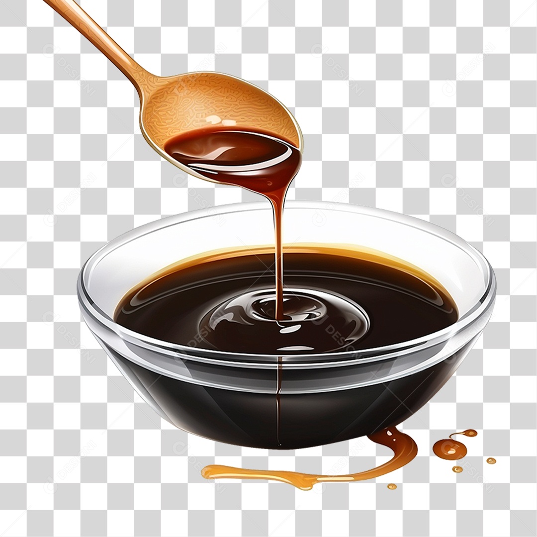 Tigela de Molho Teriyaki PNG Transparente