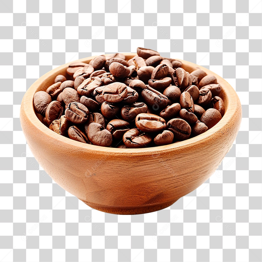 Tigela com Grão de Café PNG Transparente