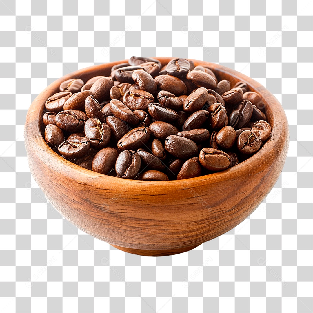 Tigela com Grão de Café PNG Transparente