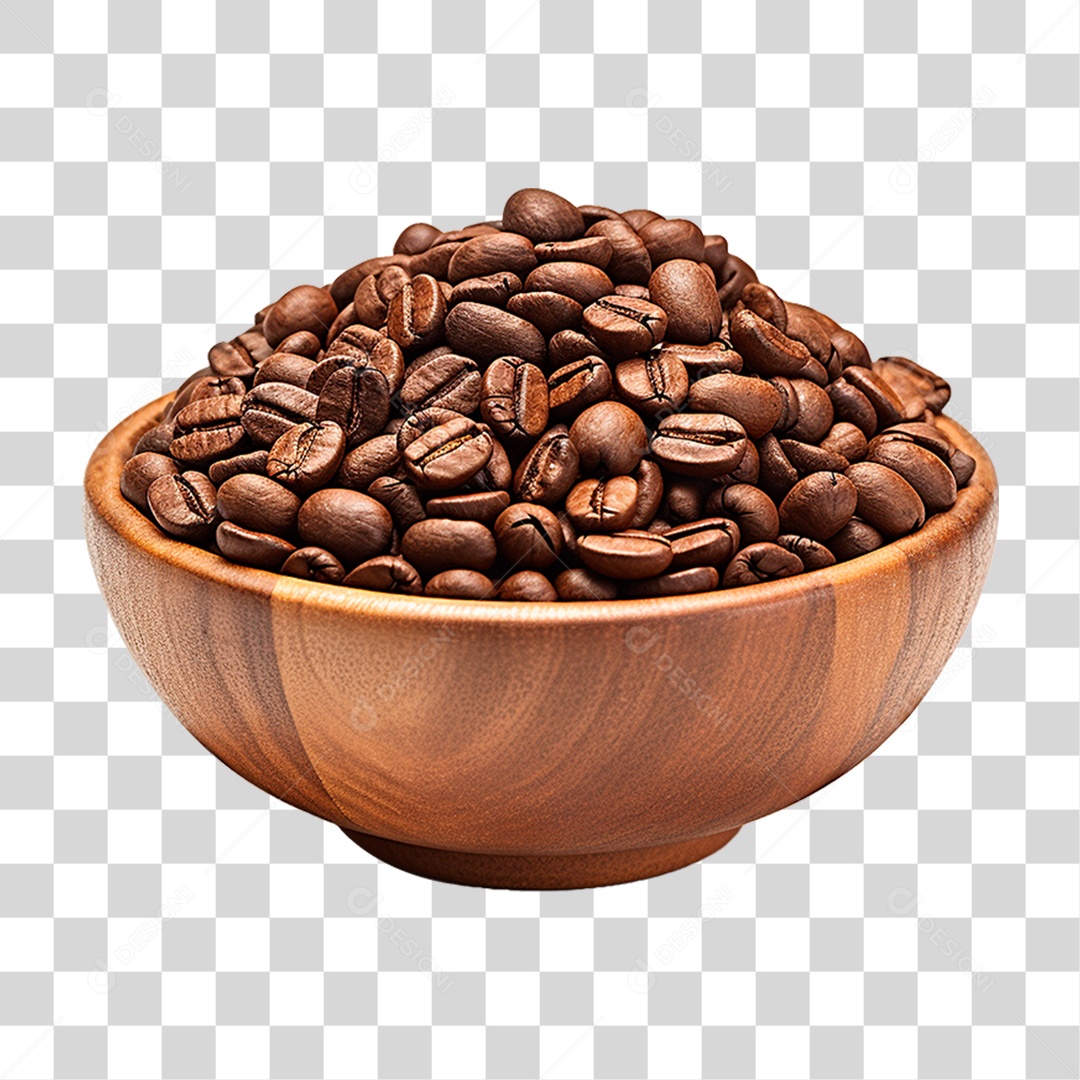 Tigela com Grão de Café PNG Transparente