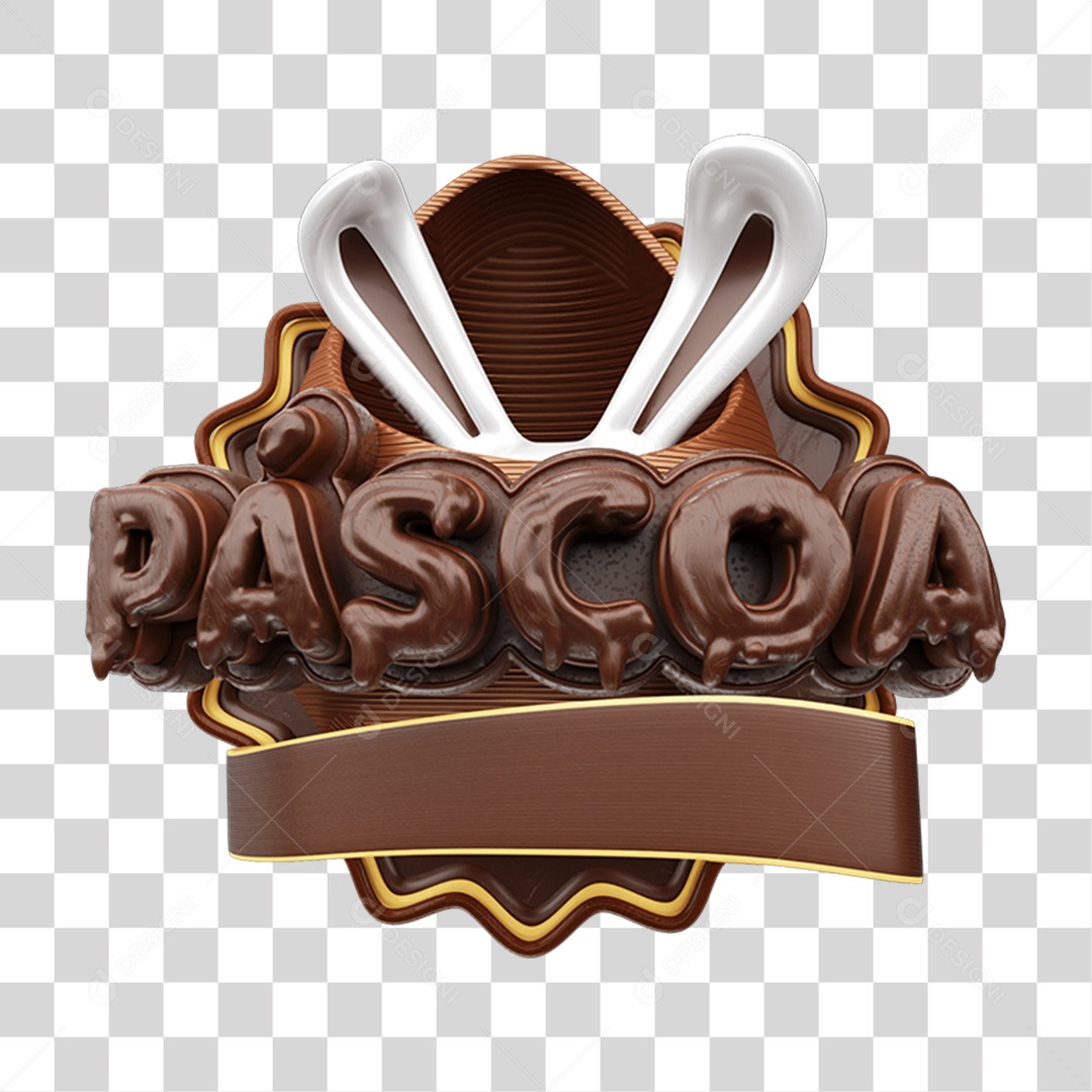 Selo 3D Páscoa Chocolate Doce PNG Transparente