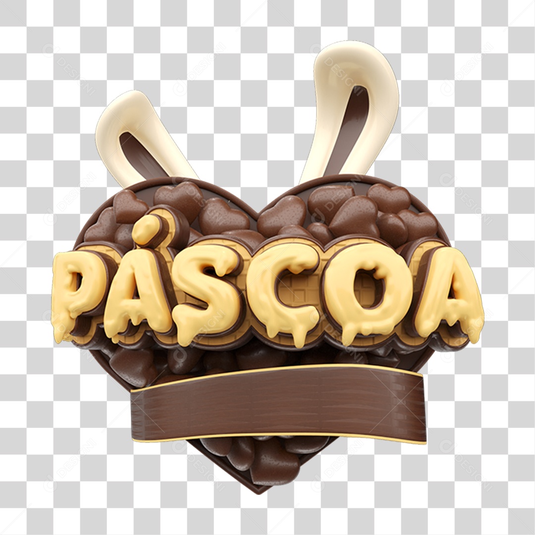Selo 3D Páscoa Chocolate Doce PNG Transparente