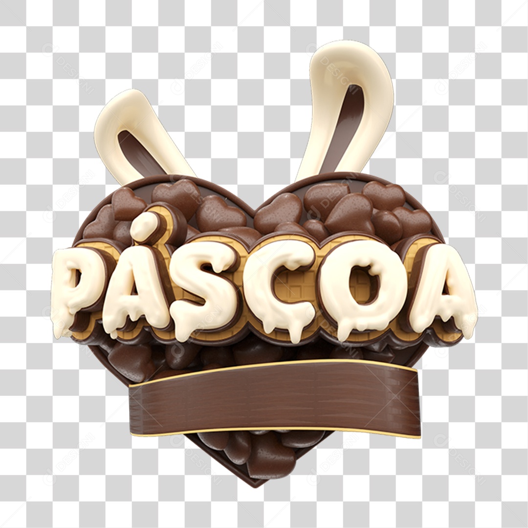 Selo 3D Páscoa Chocolate Doce PNG Transparente