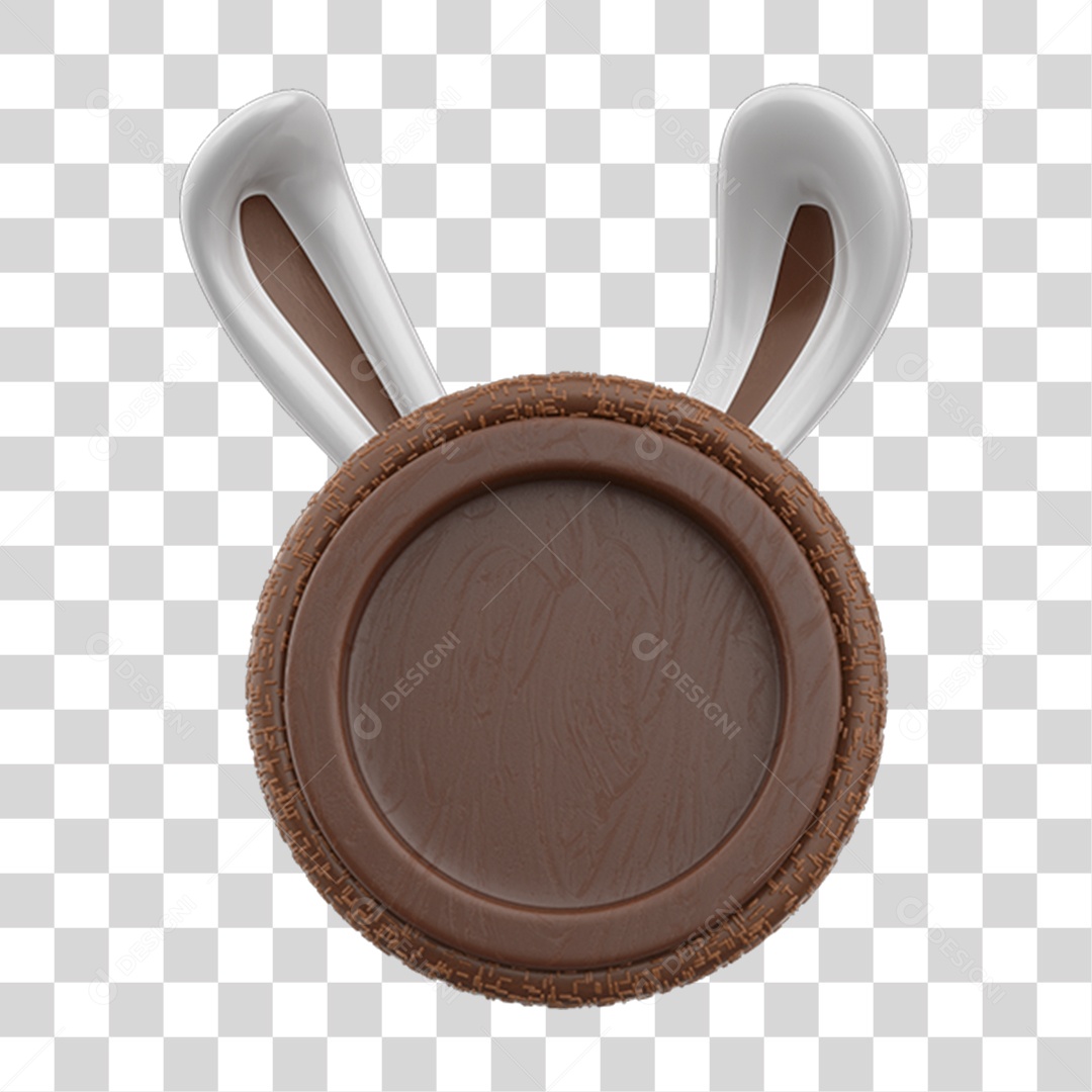 Elemento 3D Doces Chocolate Páscoa Orelhas de Coelho PNG Transparente