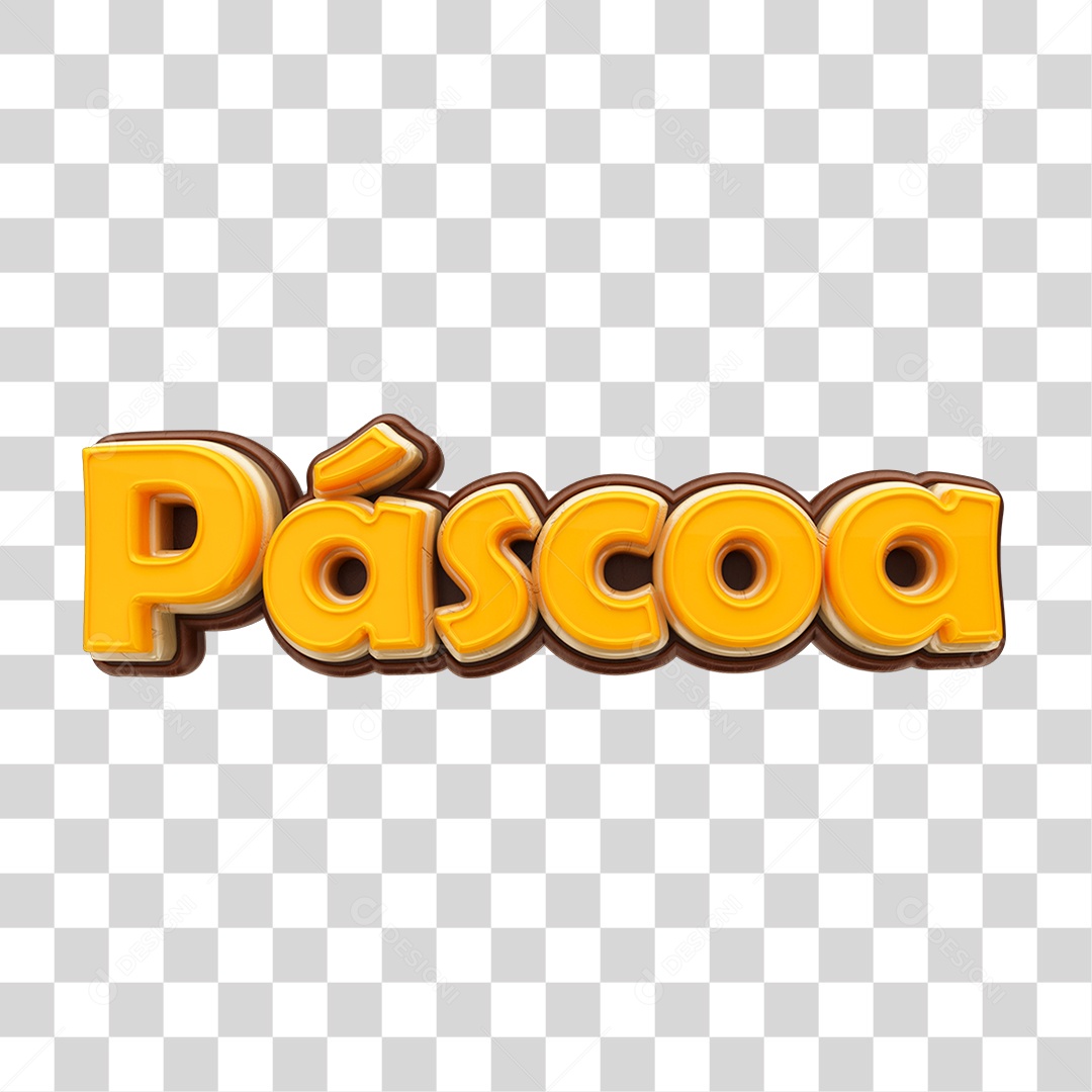 Texto 3D Chocolate Doces Páscoa PNG Transparente