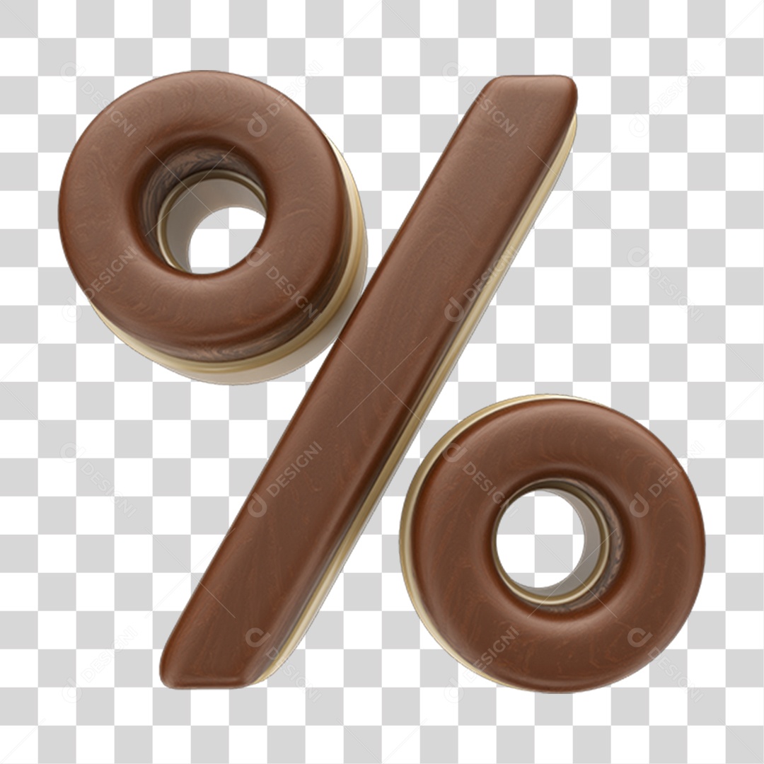 Elemento 3D % Chocolate Doces PNG Transparente
