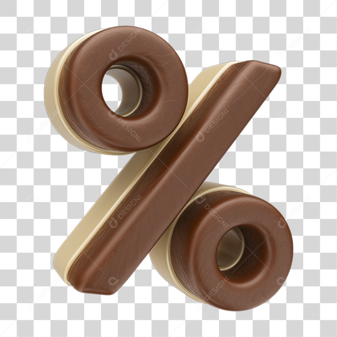 Elemento 3D % Chocolate Doces PNG Transparente