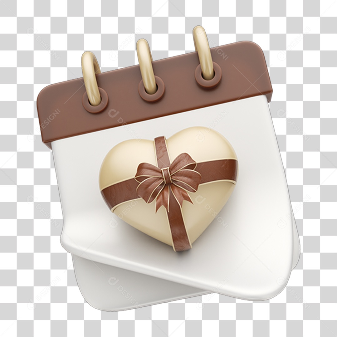 Elemento 3D Calendário Chocolate Páscoa PNG Transparente