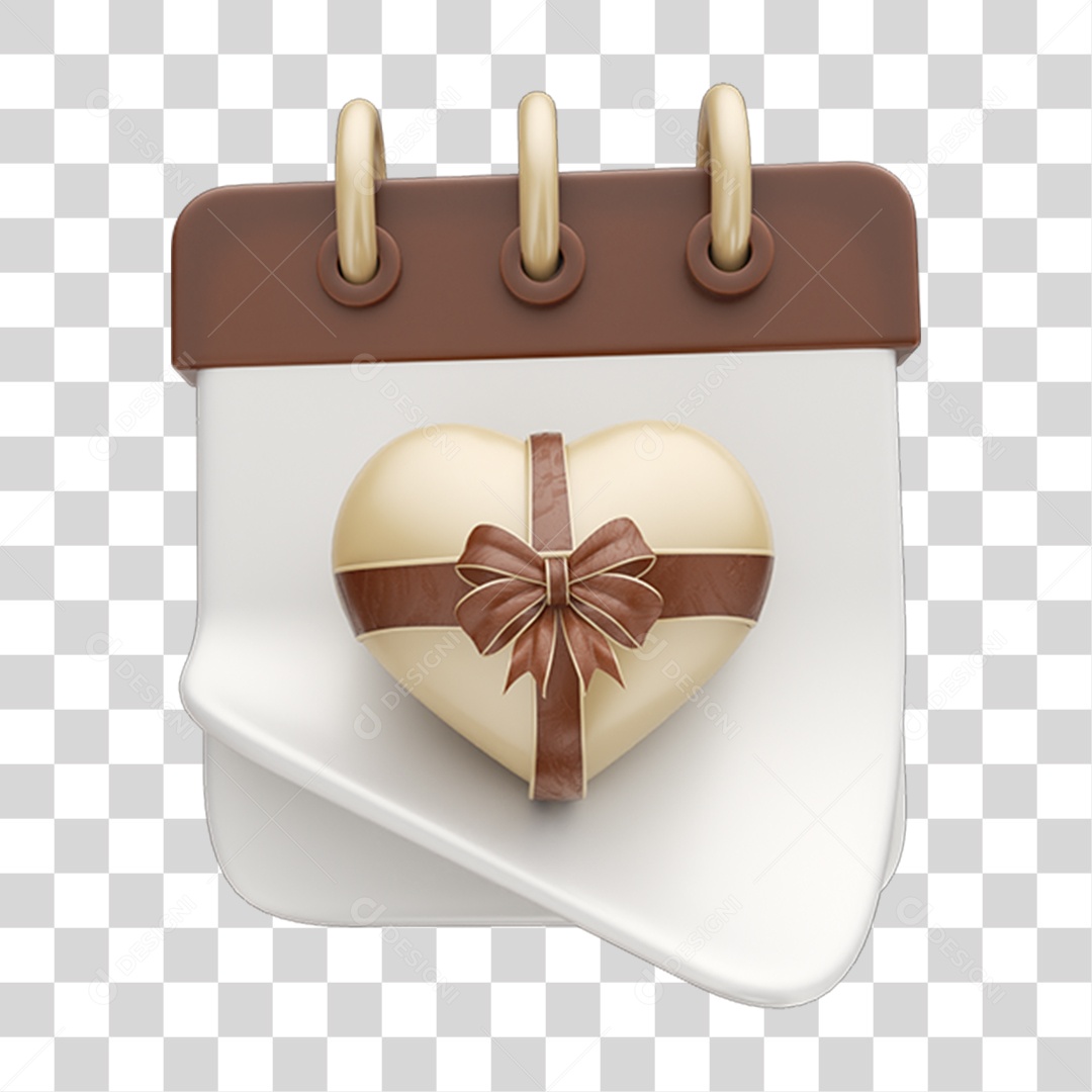 Elemento 3D Calendário Chocolate Páscoa PNG Transparente