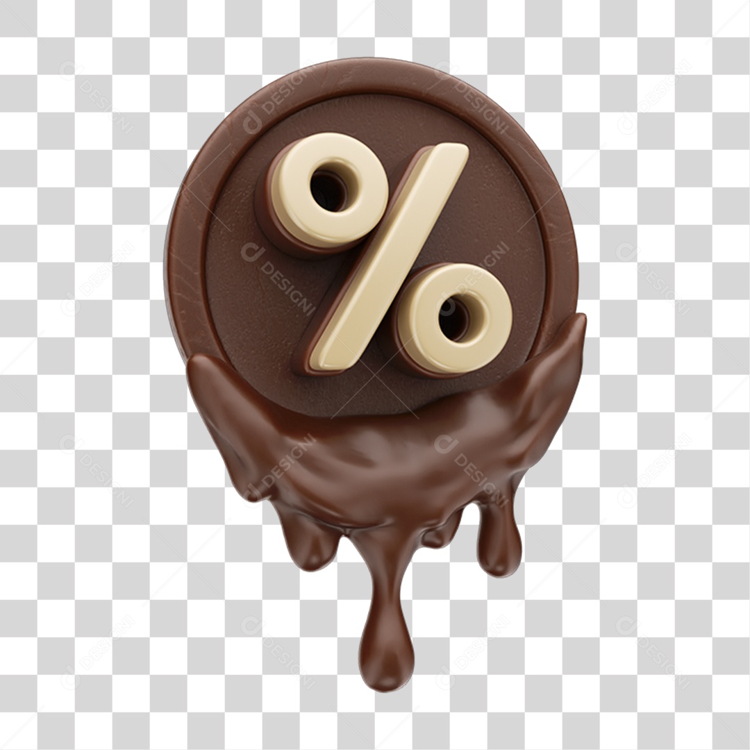 Elemento 3D Doces Chocolate Páscoa % PNG Transparente