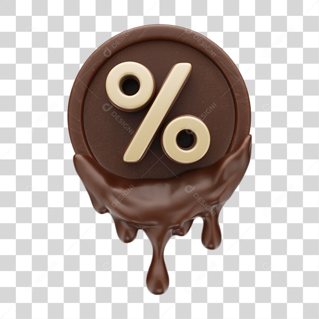 Elemento 3D Doces Chocolate Páscoa % PNG Transparente