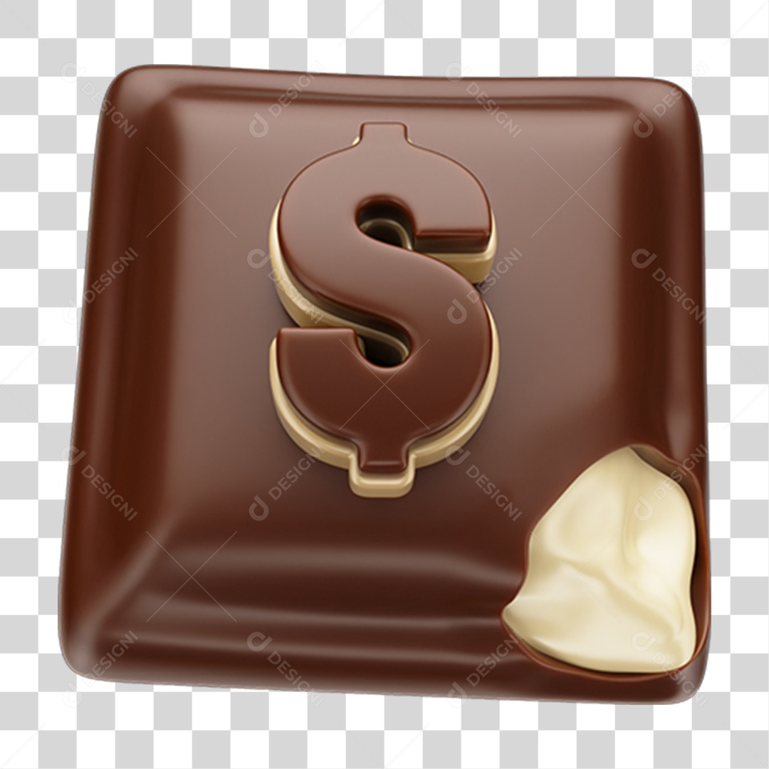 Elemento 3D Doces Chocolate Páscoa PNG Transparente