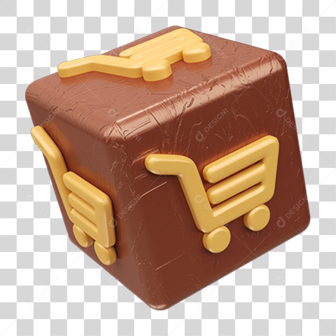 Elemento 3D Doces Chocolate Páscoa PNG Transparente