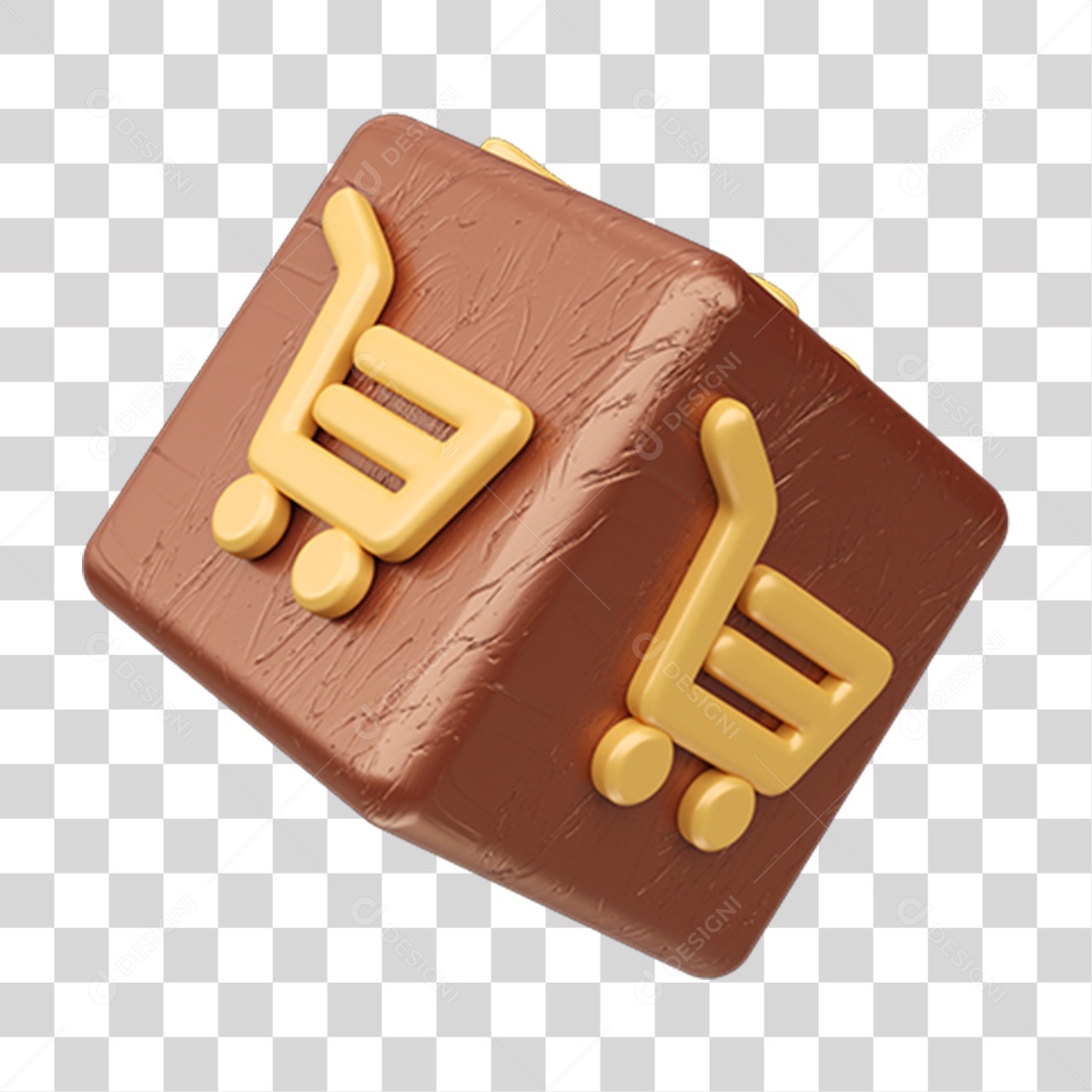 Elemento 3D Doces Chocolate Páscoa PNG Transparente