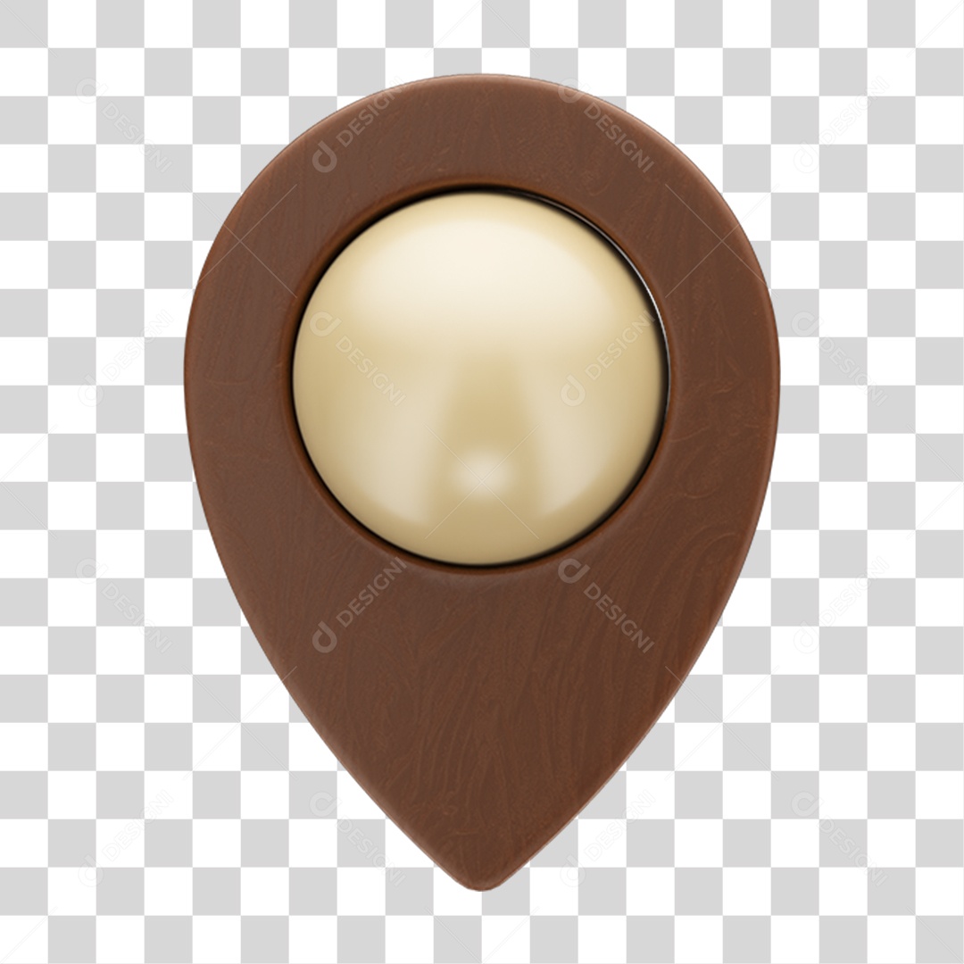 Elemento 3D Doces Chocolate Páscoa Pin Gps PNG Transparente