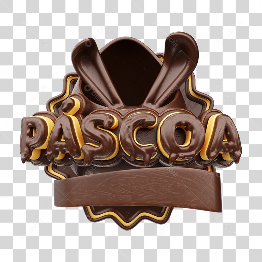 3D Transparent Easter Candy PNG Seal