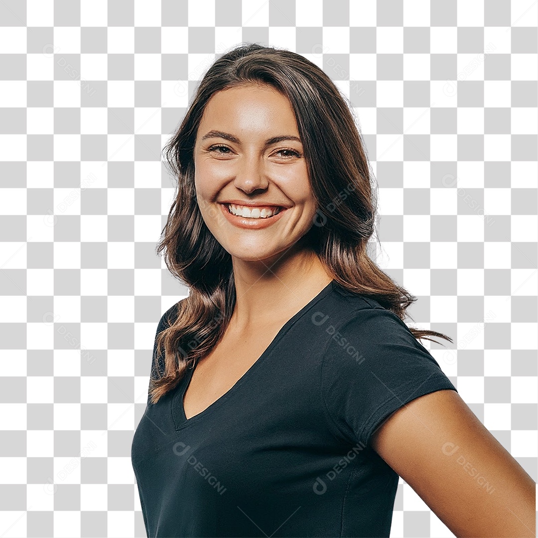 Mulher Sorrindo Alegre PNG Transparente