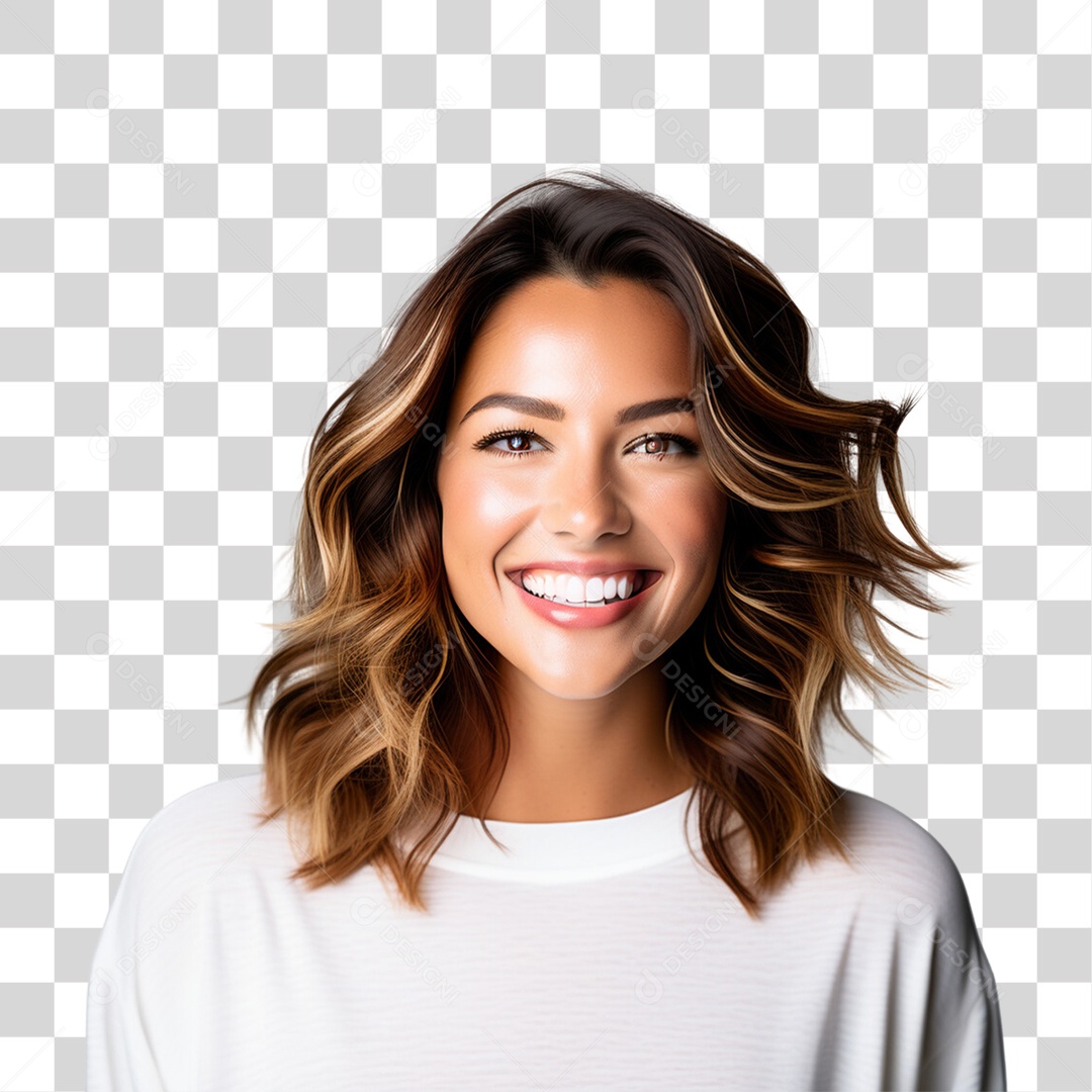 Mulher Sorrindo Alegre PNG Transparente