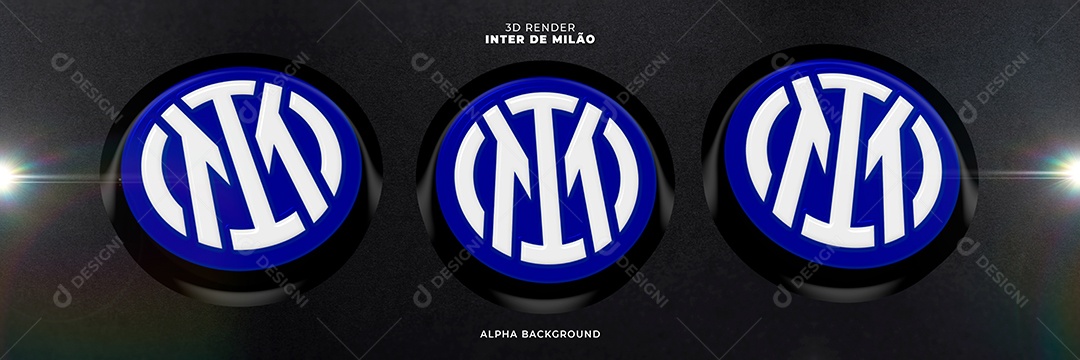 Elemento 3D Time Inter de Milão Para Composição PSD