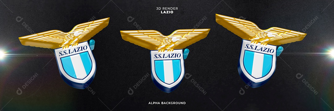Elemento 3D Time Lazio Para Composição PSD