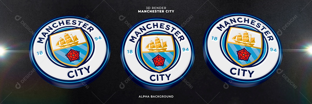 Elemento 3D Time Manchester City Para Composição PSD