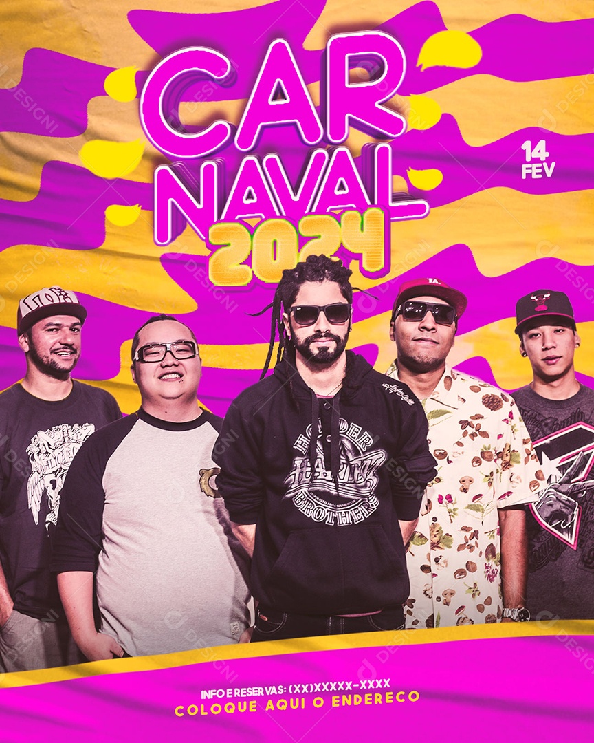 Flyer Carnaval 2024 Social Media PSD Editável