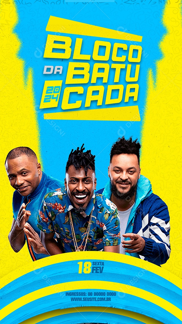 Flyer Story Bloco da Batucada 2024 Social Media PSD Editável