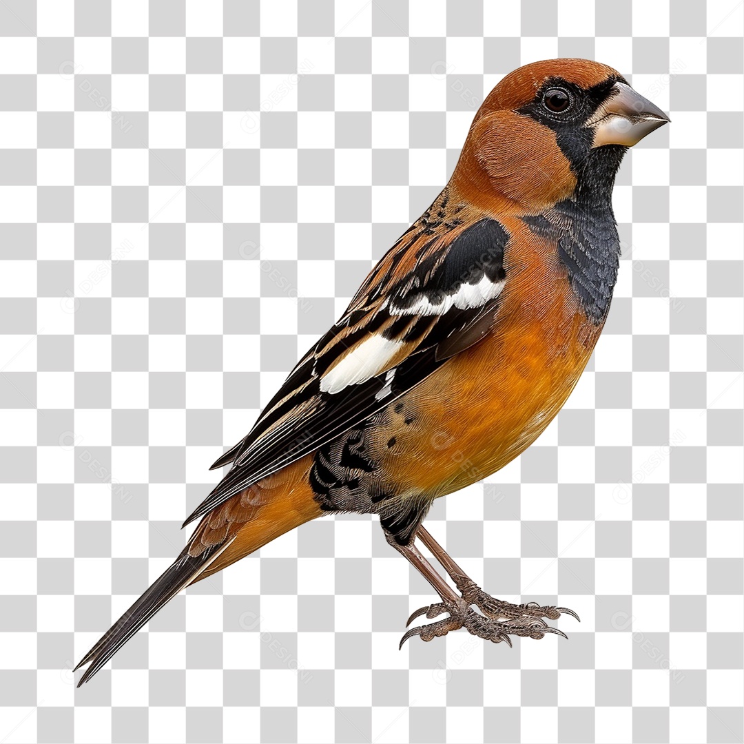 Pássaro Grosbeak PNG Transparente
