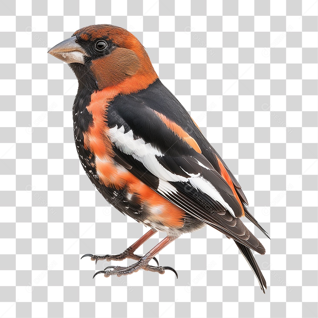 Pássaro Grosbeak PNG Transparente