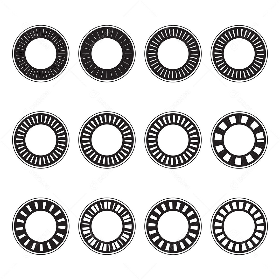 Conjunto de Círculos Ilustração Vetor EPS