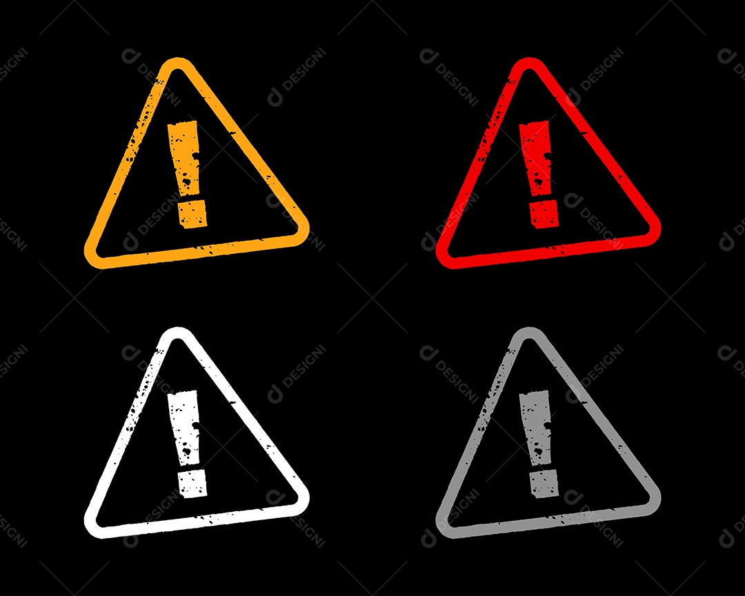 Conjunto de Ícones de Aviso Vetor EPS