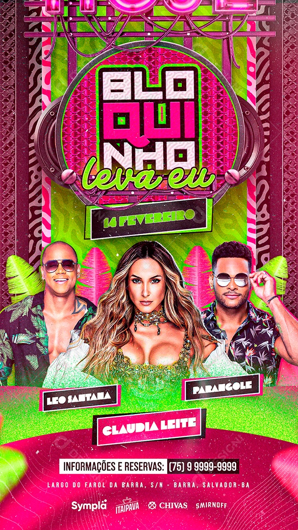 Flyer Carnaval Story Bloquinho eu Vou Social Media PSD Editável