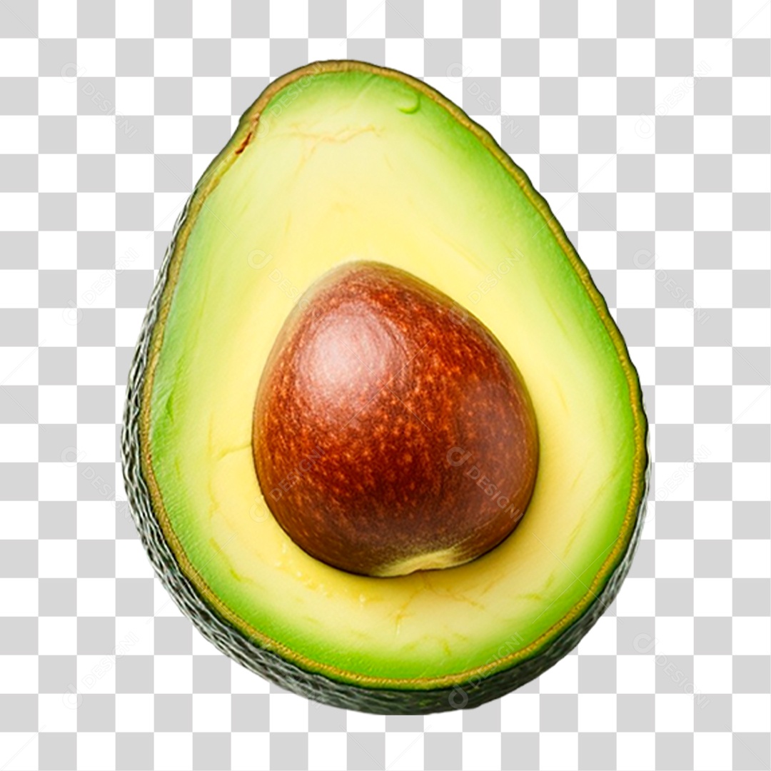 Abacate Cortado ao Meio PNG Transparente