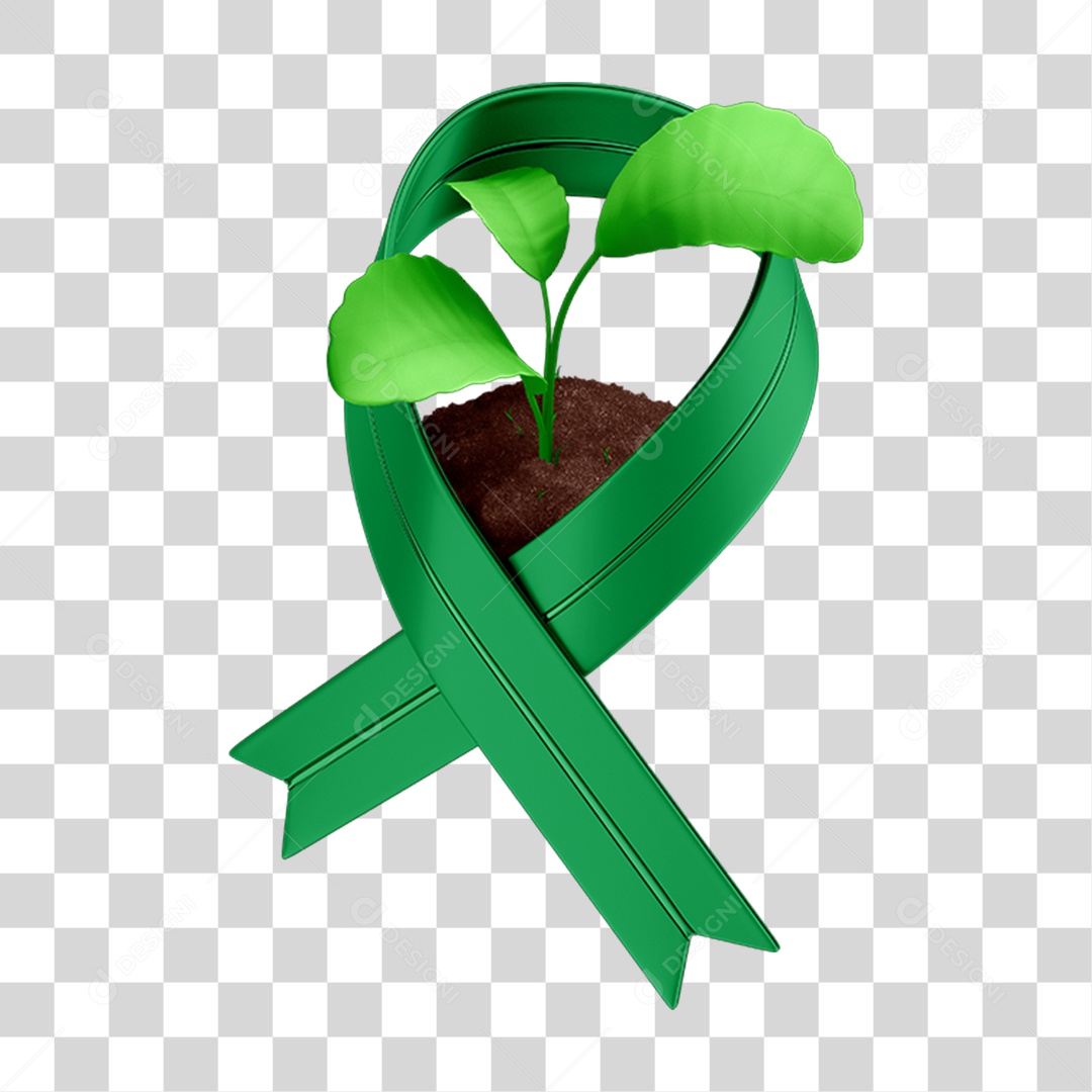 Elemento 3D Fita Laço Apoio ao Agro Agricultor PNG Transparente