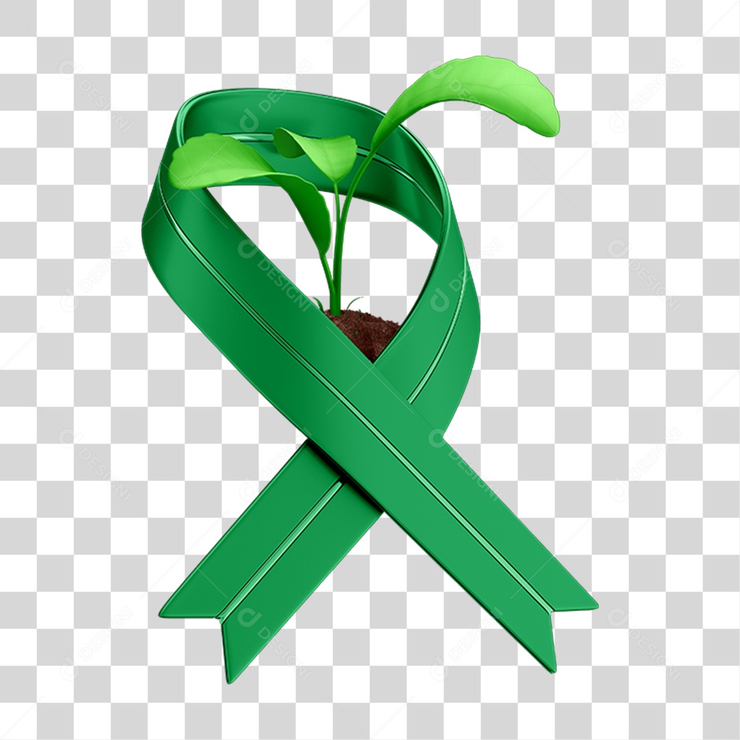 Elemento 3D Fita Laço Apoio ao Agro Agricultor PNG Transparente